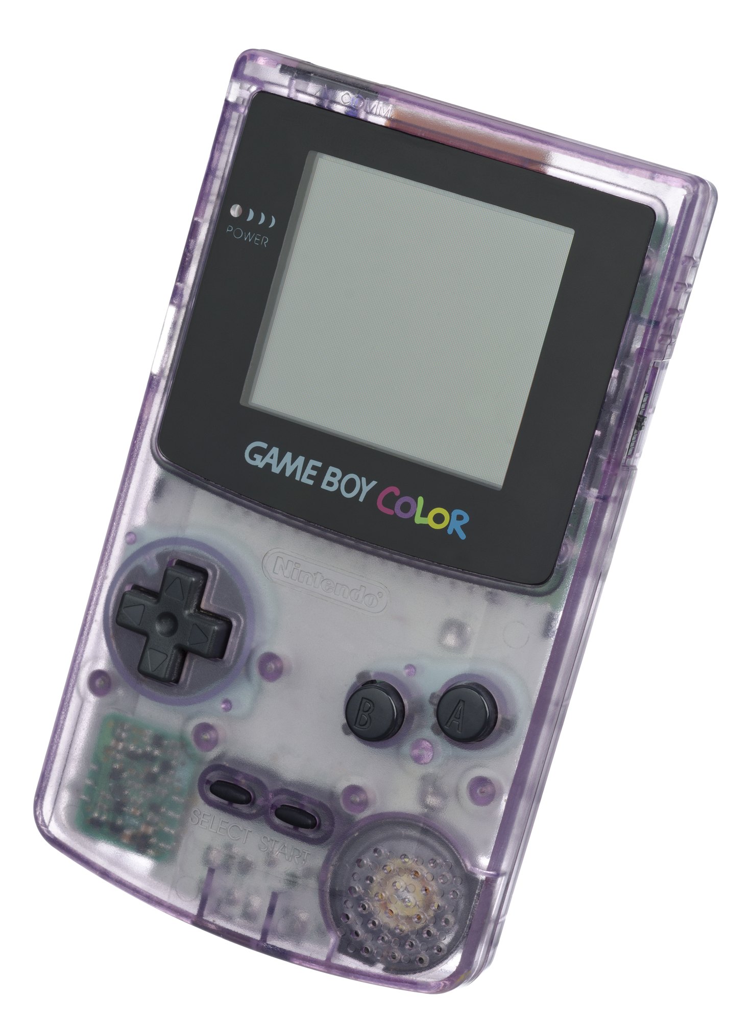 Nintendo Game Boy Color in transparentem Lila als Retro-Sammlerobjekt