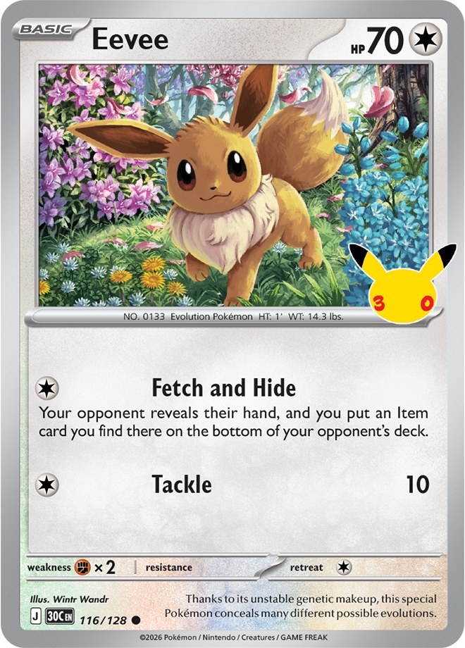 Pokémon TCG 30th Celebration Sammelkarte aus der Jubiläums-Erweiterung 2026