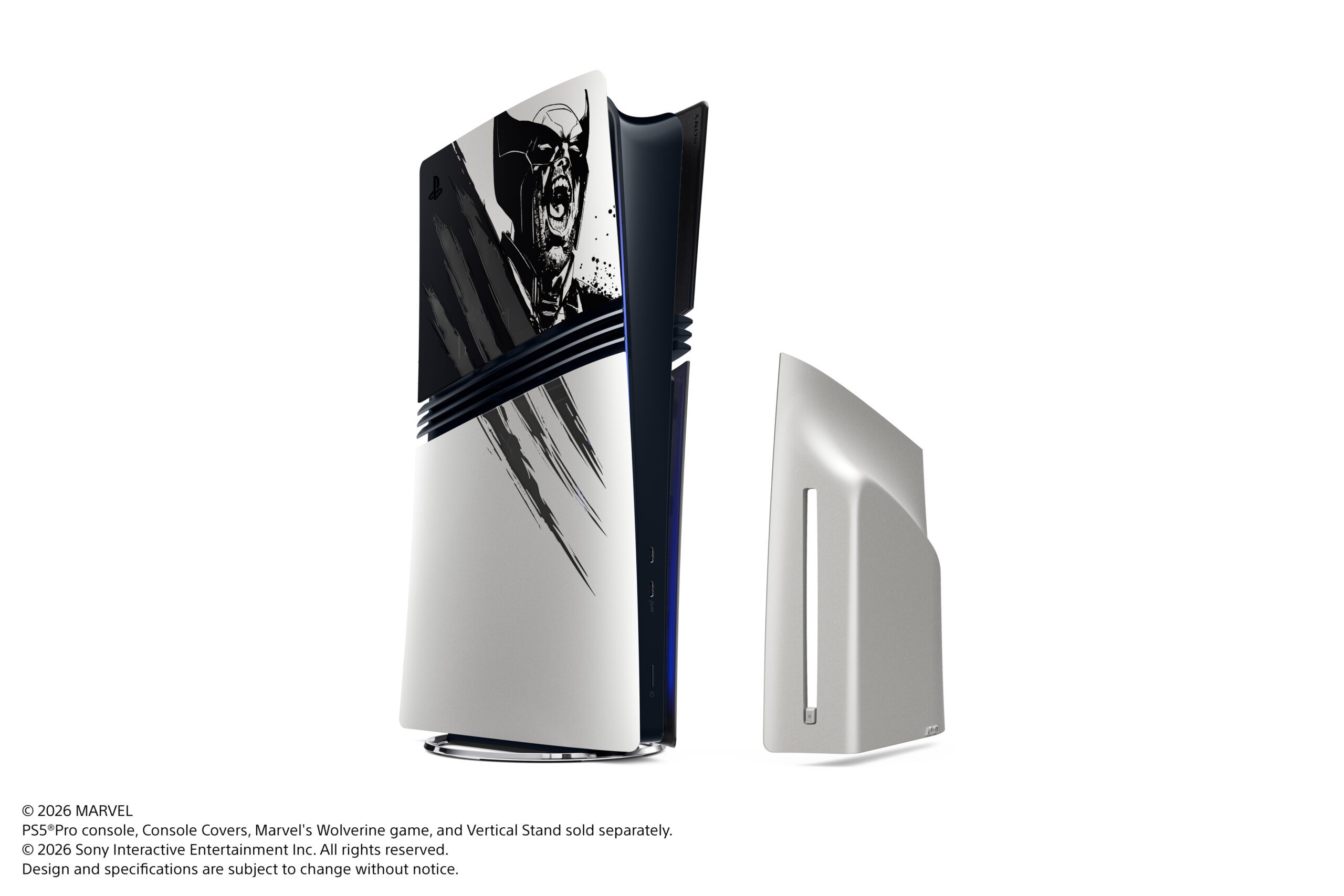 PS5 Pro Console Cover der Marvel’s Wolverine Adamantium Limited Edition mit metallischem Finish